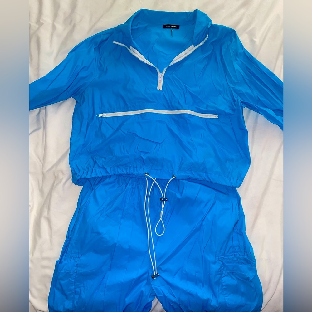 Blue Fashion Nova Windbreaker Tracksuit